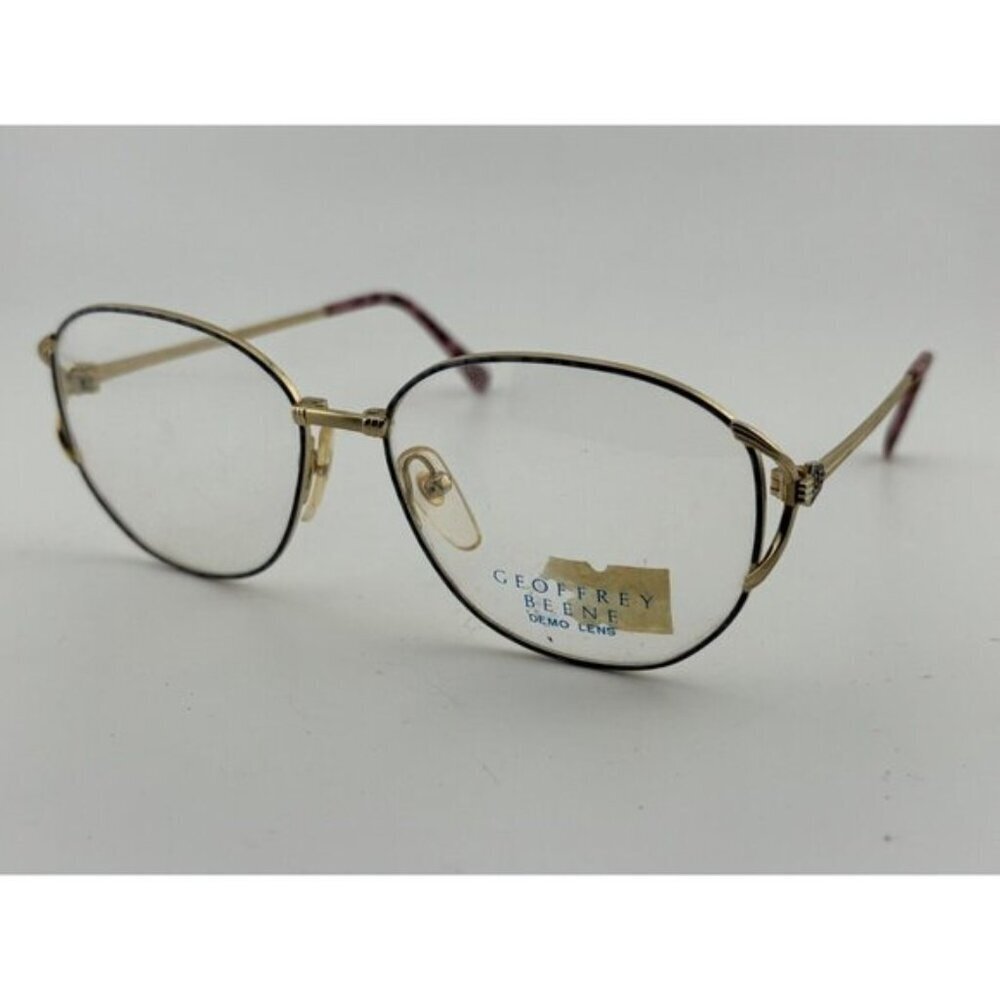 VINTAGE - Geoffrey Beene GB1072 56-15-140 Gold Metal Glasses Frames
